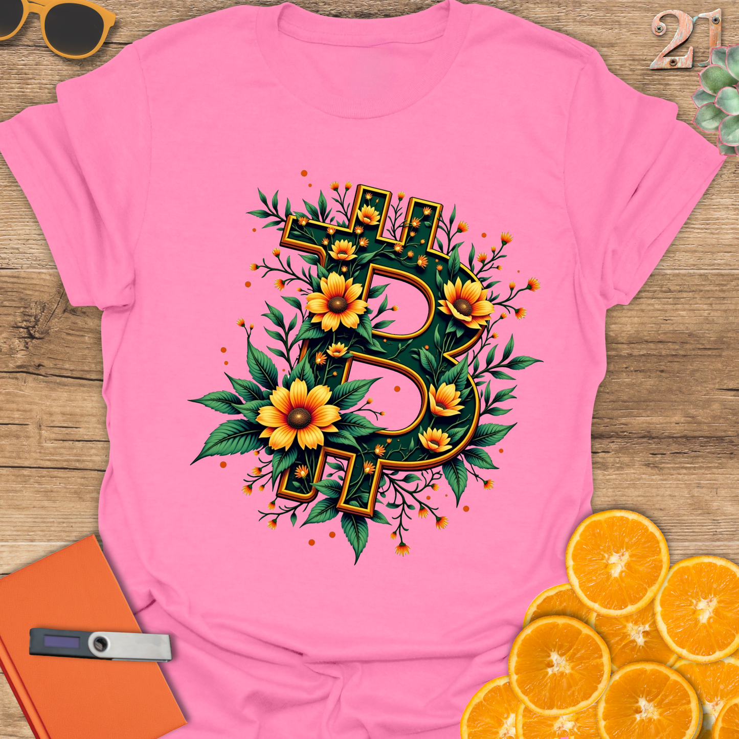 Bitcoin Floral Unisex T-Shirt