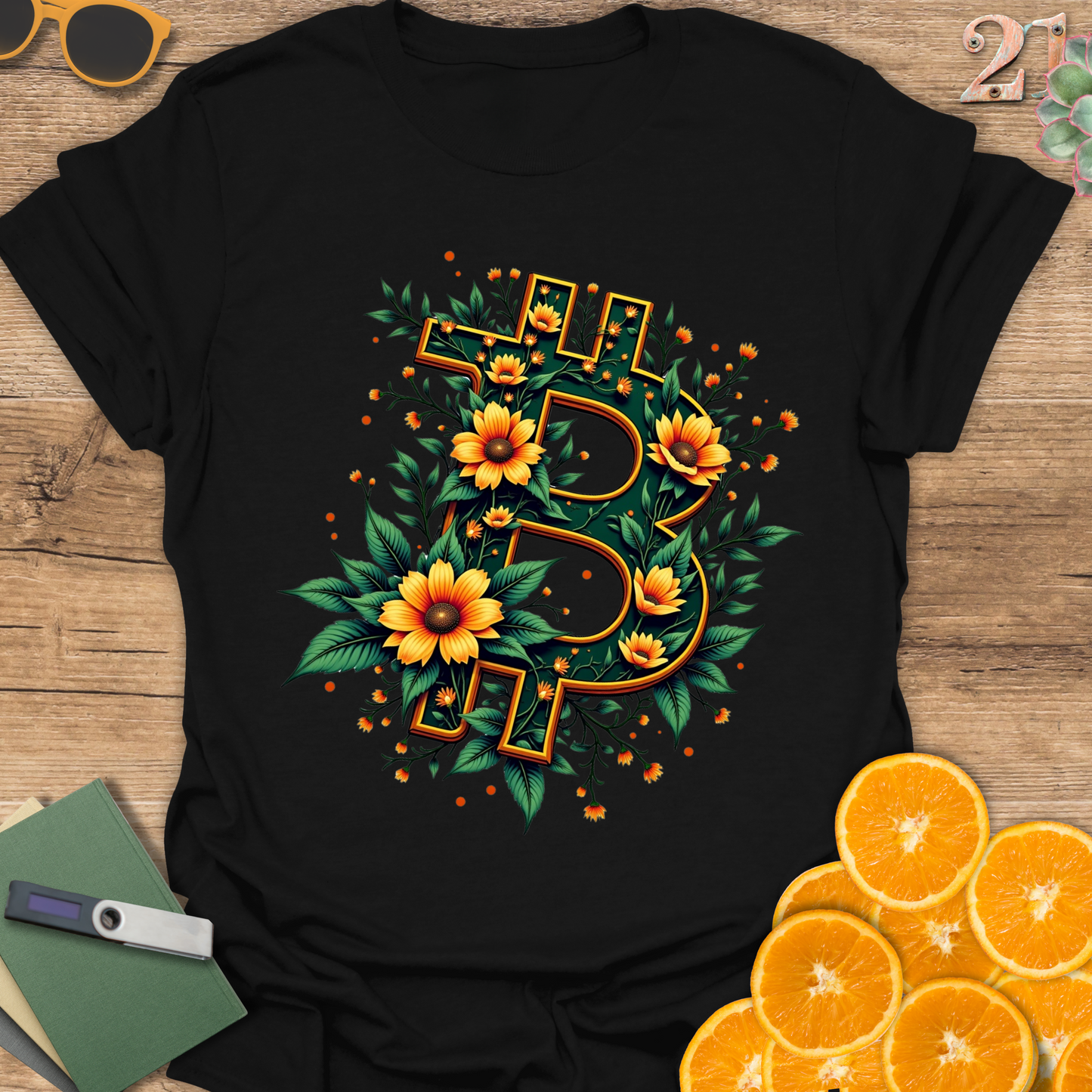 Bitcoin Floral Unisex T-Shirt