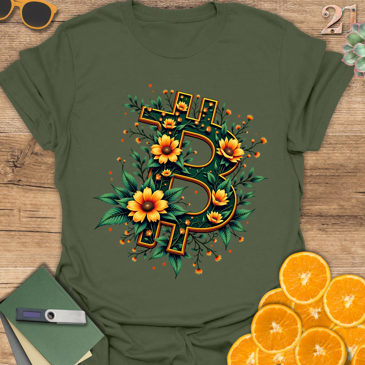 Bitcoin Floral Unisex T-Shirt