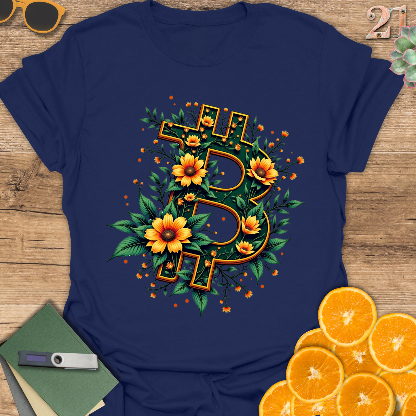 Bitcoin Floral Unisex T-Shirt