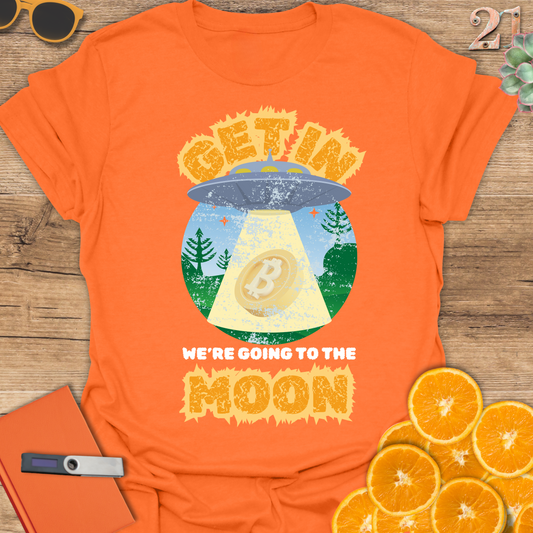 Alien Spaceship Bitcoin to the Moon T-Shirt