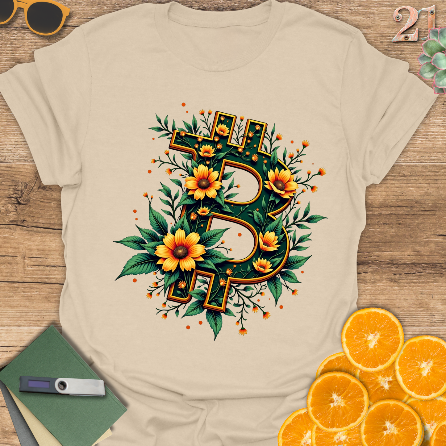 Bitcoin Floral Unisex T-Shirt