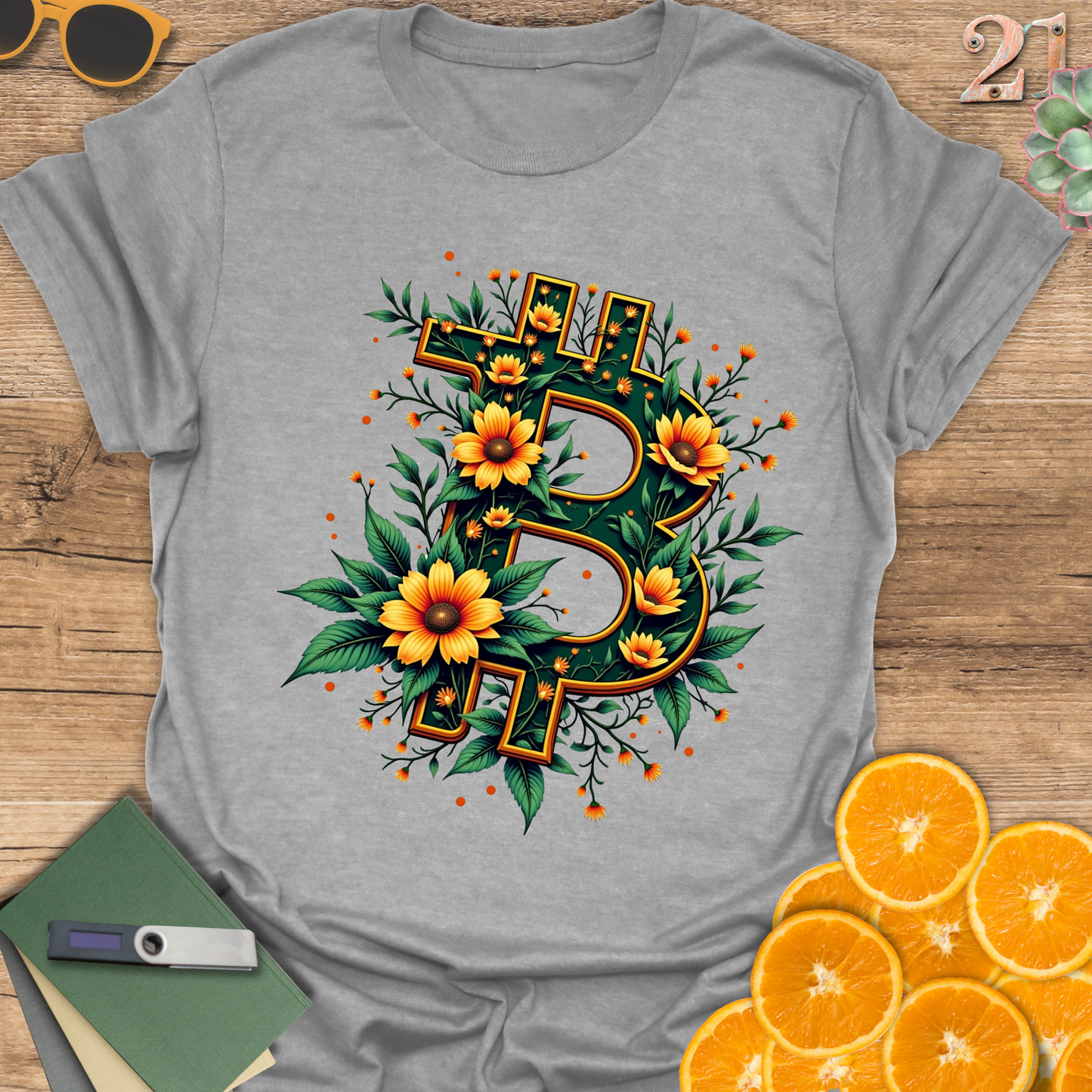 Bitcoin Floral Unisex T-Shirt