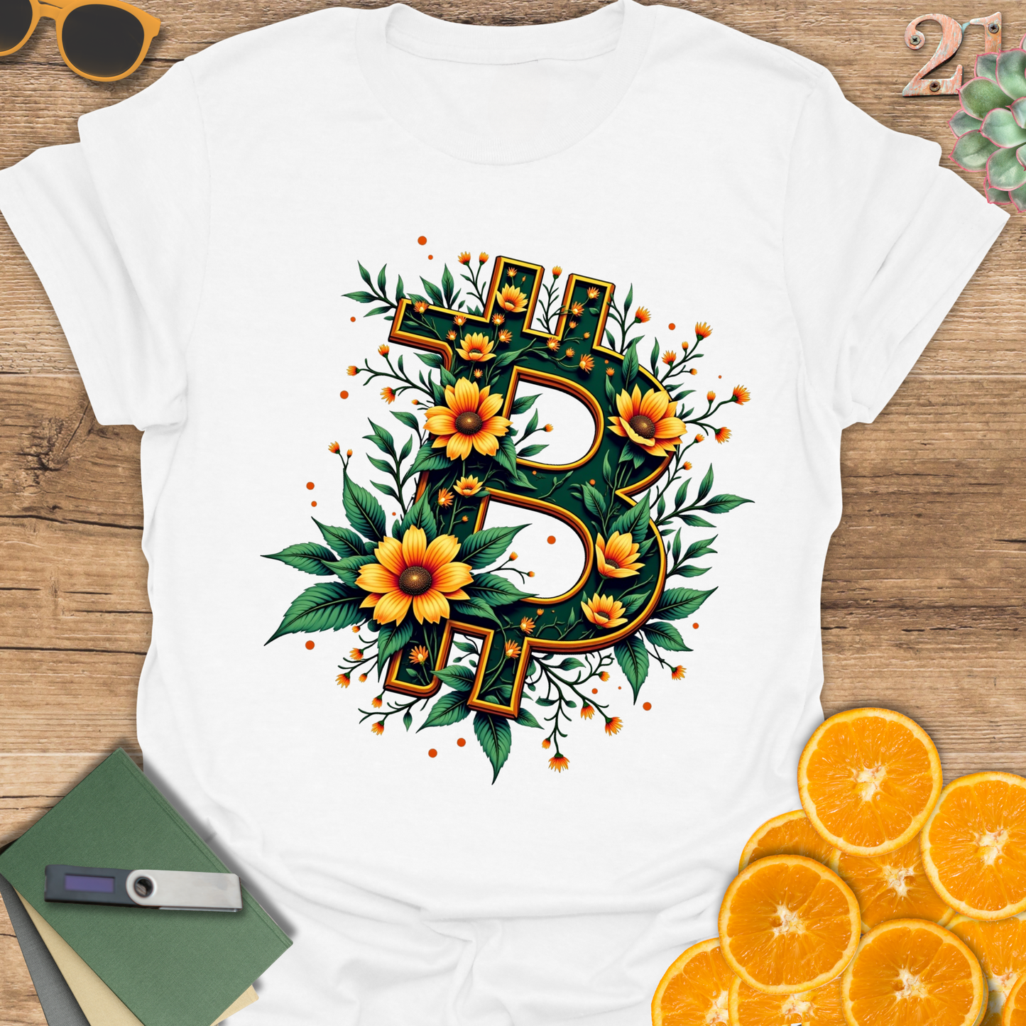 Bitcoin Floral Unisex T-Shirt